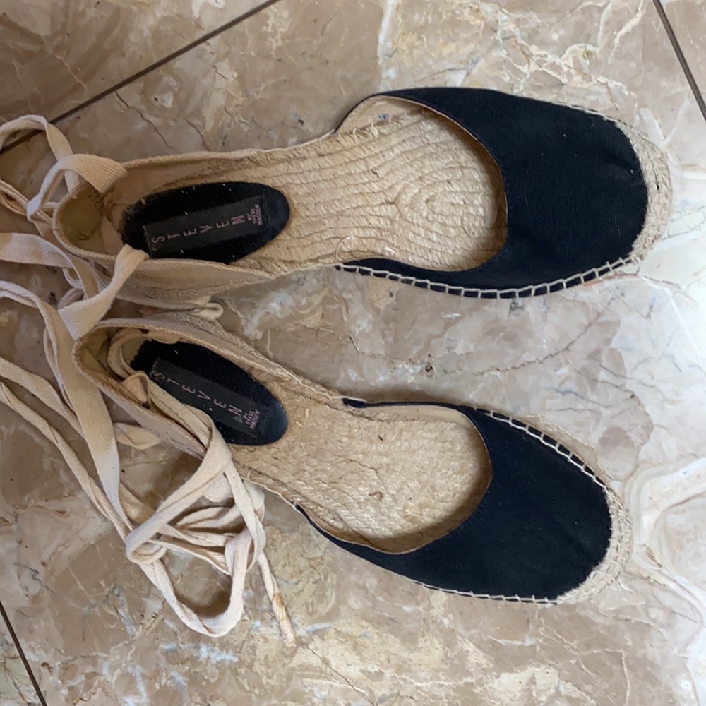 Steve Madden black canvas espadadrilles size 11 - Picture 4 of 5